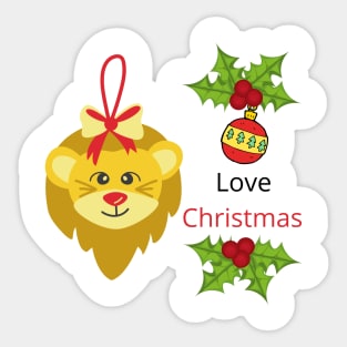Cute love christmas lion Sticker